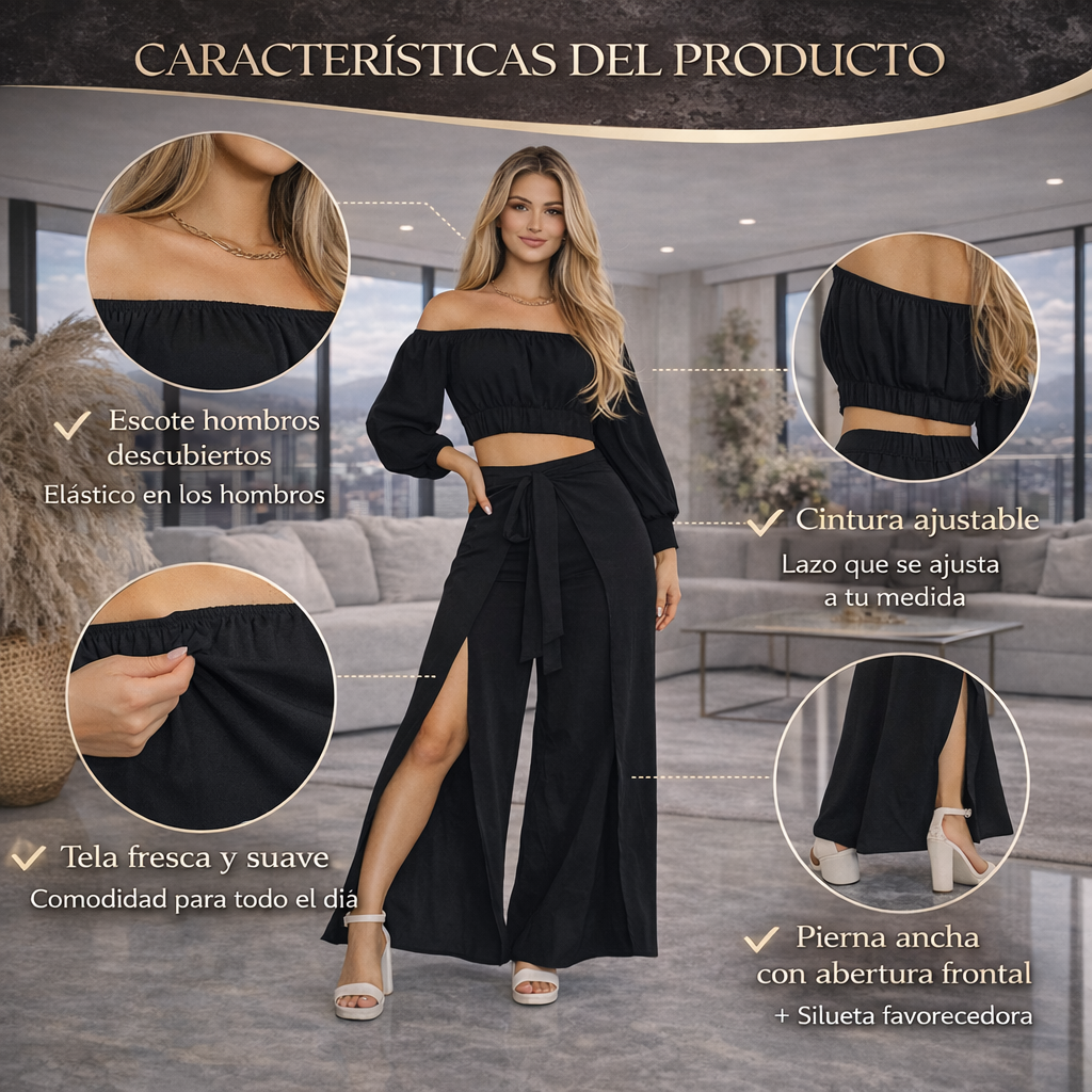 Conjunto 2 piezas tela seda